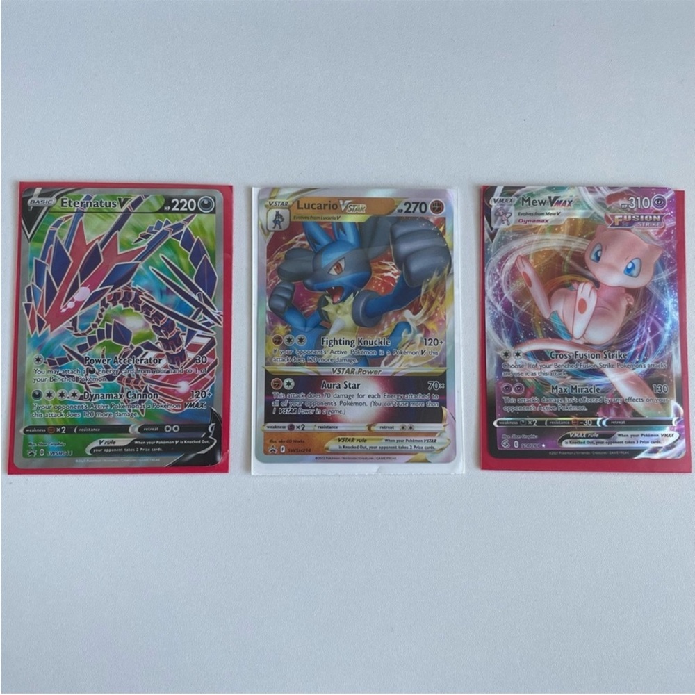 Pokémon Trading Cards Set of 3 Mew VMax | Lucario VStar | Eternatus V - Picture 3 of 13